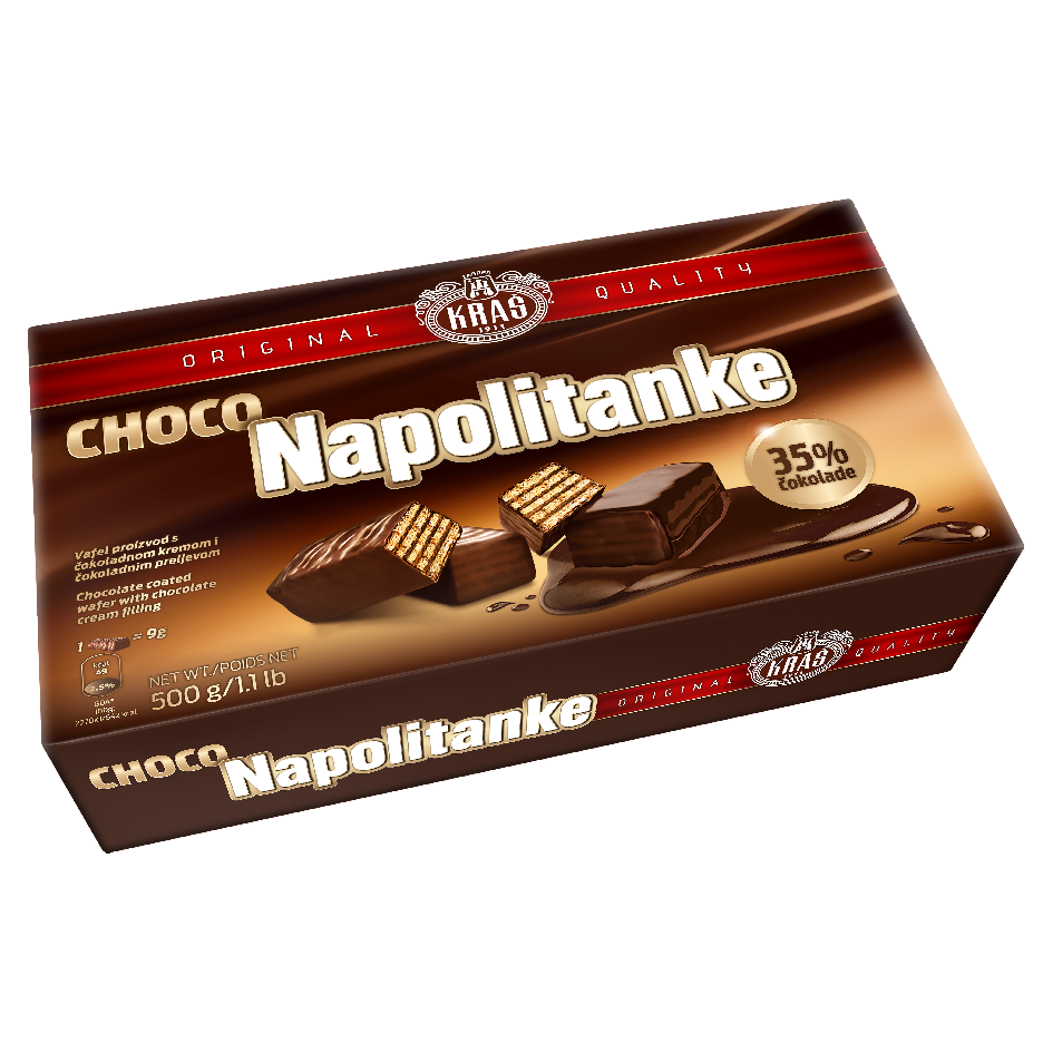 KRAS Napolitanke Chocolate Covered 12/500g
