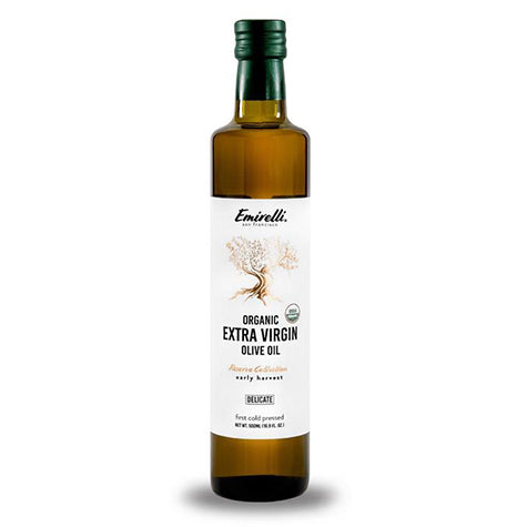 EMIRELLI Extra Virgin OIive Oil Early Harvest, Cold Pressed 12/16.9fl oz