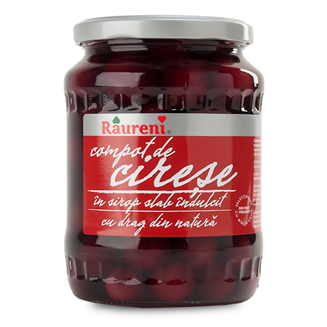 RAURENI Compot de Cirese [Sweet Cherry Compote] 12/545g