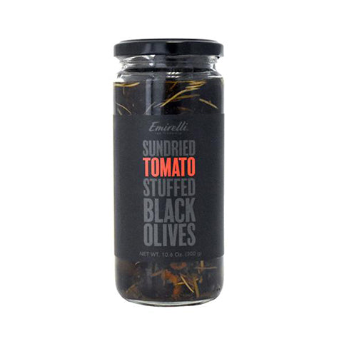 EMIRELLI Black Olives,  Sundried Tomato Stuffed Black Olives 12/10.6oz