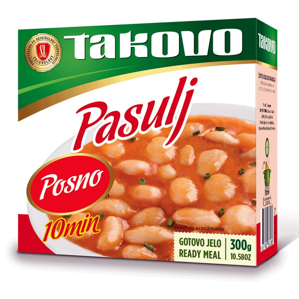 TAKOVO Posno Pasulj Prepared Beans 16/300g