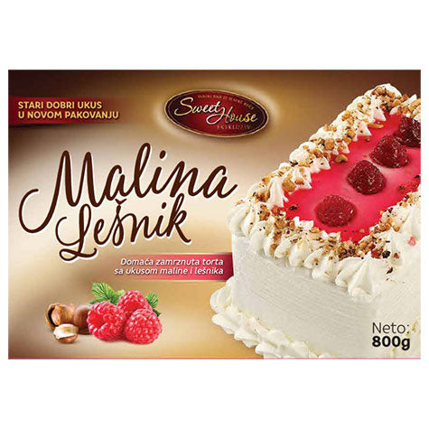 SWEET HOUSE Malina I Lesnik Torta [Raspberry and Hazelnut Cake] 6/800g [Frozen]
