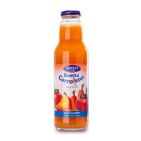 LOWELL Buena Carrotena Mango & Carrot Juice 8/750ml (price includes CA CRV)