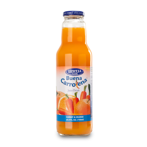 LOWELL Buena Carrotena Orange & Carrot Juice 8/750ml (price includes CA CRV)