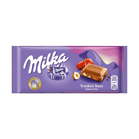 Milka Milk Chocolate with Raisins and Hazelnuts, 270g