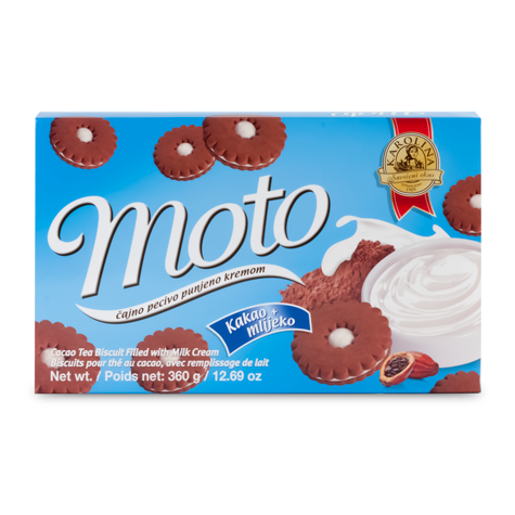 KAROLINA Moto Kakao & Mlijeko Cream Fill Biscuit 12/360g