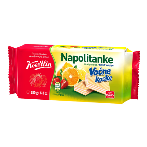 KOESTLIN Napolitanke Wafers Vocne Kocke Fruit 20/180g [05064]