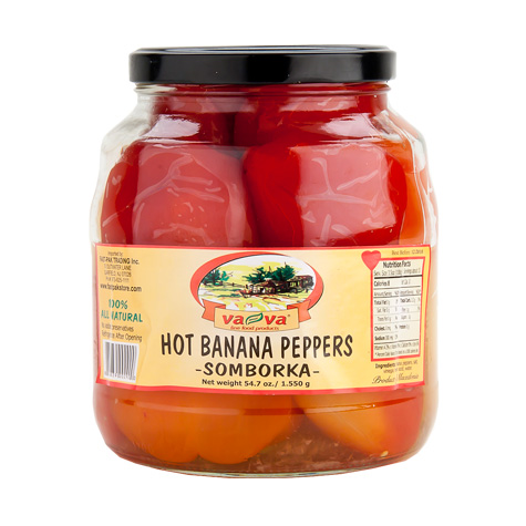 va-va Somborka Hot Banana Peppers 6/1250g
