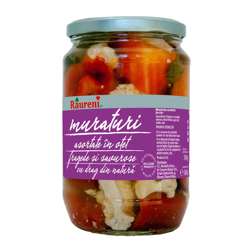 RAURENI Muraturi Asortate [Mixed Vegetables in Vinegar] 12/680g