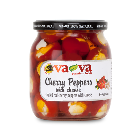 va-va Red Cherry Peppers w/Cheese Hot 6/540g
