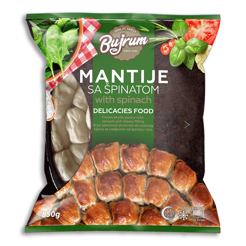 BUJRUM Mantije Phyllo Rolls w/Spinach & Cheese 10/850g [Frozen]