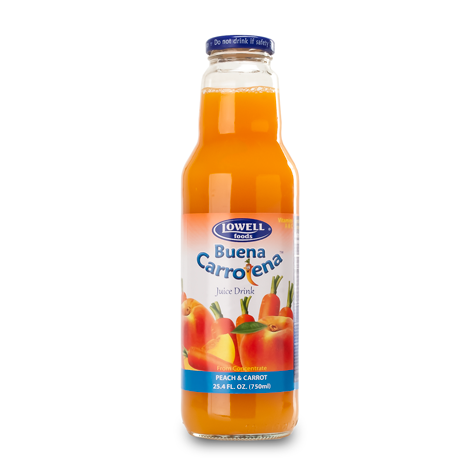 LOWELL Buena Carrotena Peach & Carrot Juice 8/750ml (price includes CA CRV)