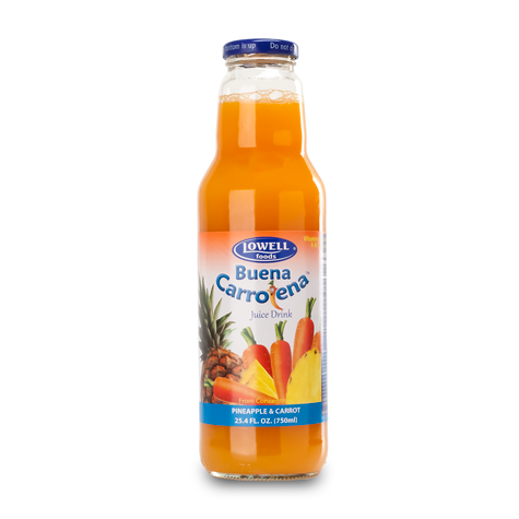 LOWELL Buena Carrotena Pineapple & Carrot Juice 8/750ml (price includes CA CRV)